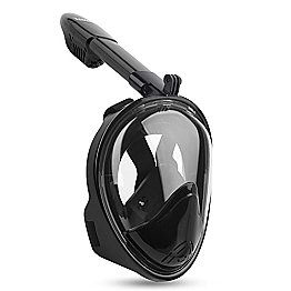 Full-Face Snorkeling Mask, Black/Black, S/M - L/XL