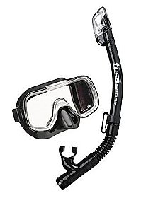 Tusa Snorkelling Mask Set Mini Kleio Dry Top