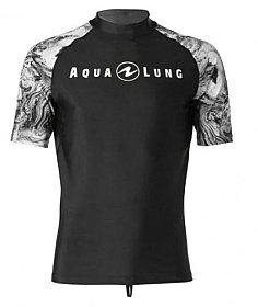 Aqualung Rash Guard Men Short Sleeves Aqua Black/White