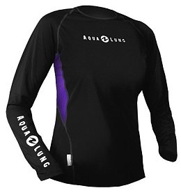 Aqualung Rash Guard Lady Long Sleeves Loose Fit Black/Twilight