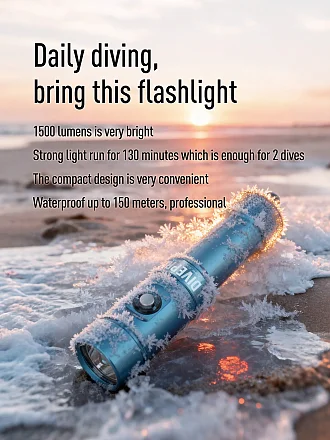 1500 Lumens Divepro S15 Rechargeable Dive Torch