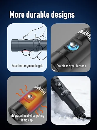 1500 Lumens Divepro S15 Rechargeable Dive Torch