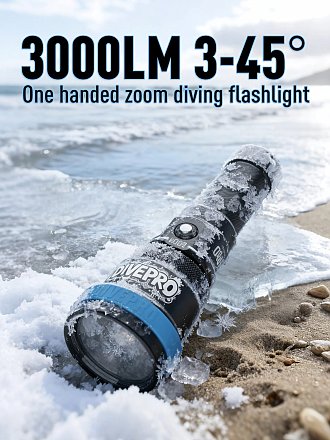 3000 Lumens Divepro S30Z Rechargeable Dive Torch