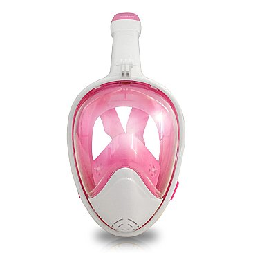 Full Face Snorkelling Mask White/Pink S/M - L/XL
